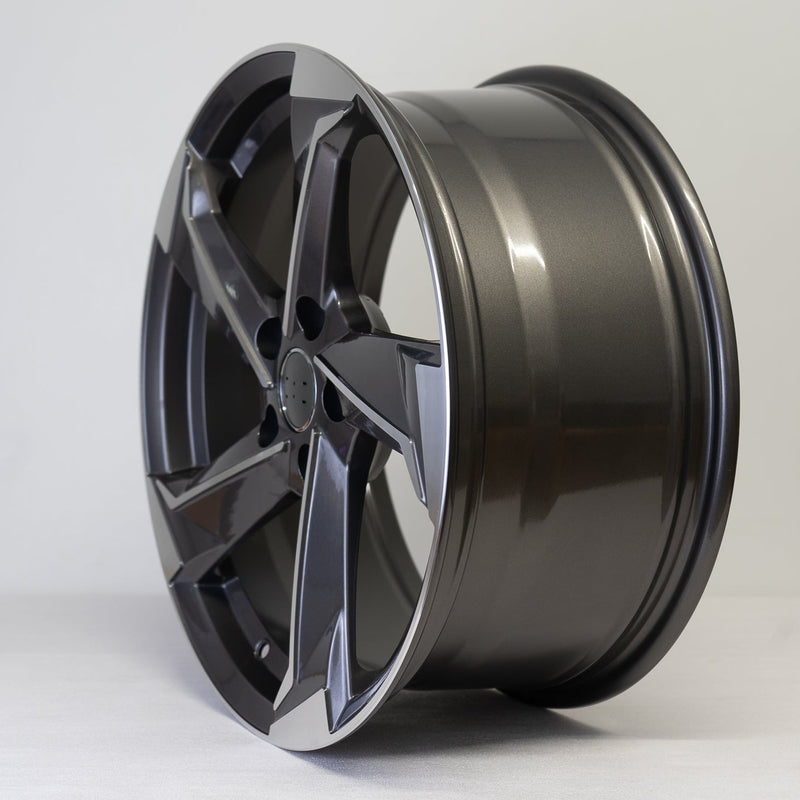 18x8" A9 Concept Rotor Style Alloy Wheels Gunmetal Machined