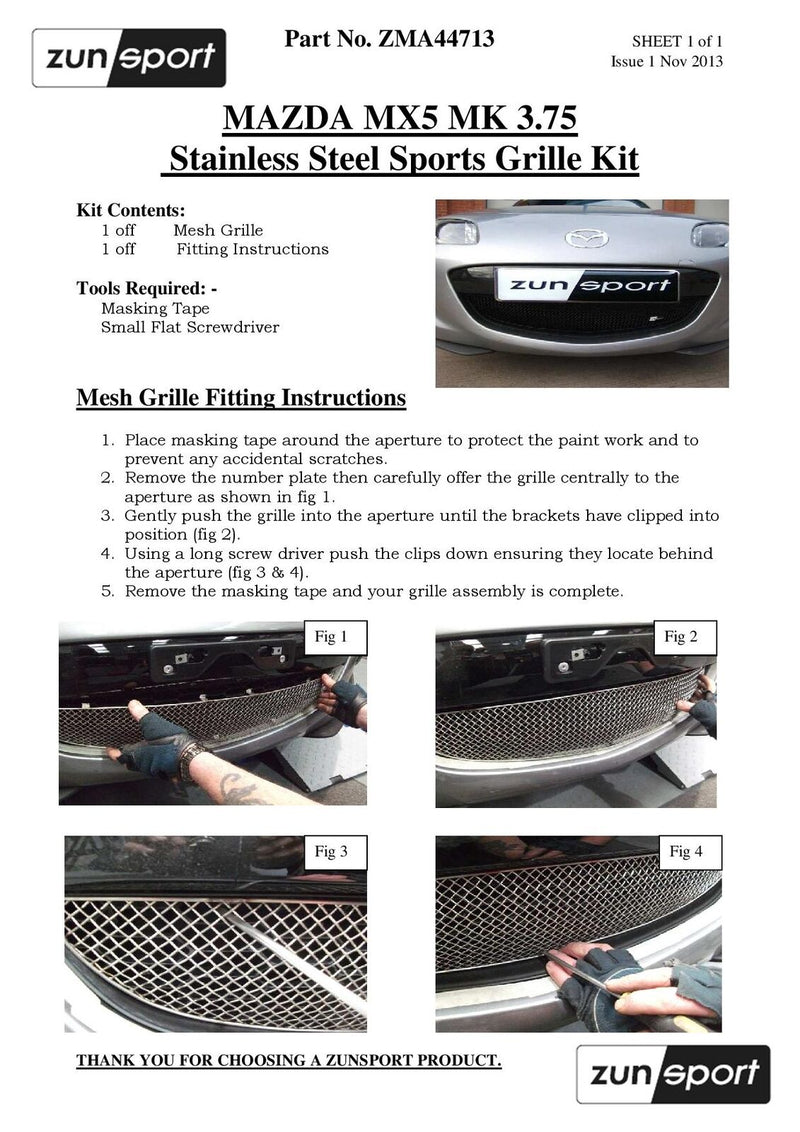 Mazda MX5 Mk3.75 - Front Grille - Black finish (2013 - 2015)