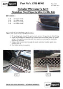 Porsche 996 Carrera GT3 - Outer Grille Set - Black finish (2003 to 2005) Omi Grille