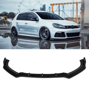 Gloss Black Front Bumper Lip Splitter Valance - VW Golf MK6 GTI R 2008-2014