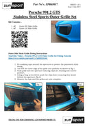 Porsche Carrera 991.2 GTS - Outer Grille Set - Black Finish (2017 to 2019)