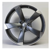 21x9" Audi TTRS Rotor Style alloy wheel in gunmetal, 5x112 - front face