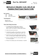 Renault Trafic - Front Grille Set - Silver finish (2006 - 2014)