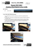 Mazda MX5 Mk3 - Lower Grille - Silver finish (2006 to 2009) Omi Grille