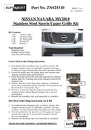 Nissan Navara - Front Grille Set - Black finish (2010 to 2013)