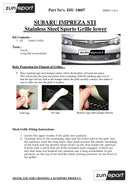 Subaru Impreza STi 2008 MY - Full Grille Set - Black finish (2008 to 2010)