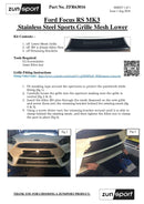 Ford Focus RS MK3 - Lower Grille - Silver finish (2016 to 2018)