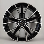 21x9" Audi SQ7 Style alloy wheel in black machined, 5x112 - front face