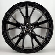 20x9" Audi SQ7 Style alloy wheel in gloss black, 5x112 - front face