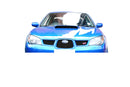 Subaru Impreza Hawkeye - Front Grille Set with Full Lower Grille - Black finish (2006 to 2007)