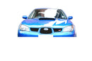 Subaru Impreza Hawkeye - Front Grille Set with Full Lower Grille - Black finish (2006 to 2007) Omi Grille