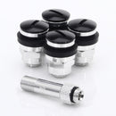 Set of Flat aluminum air valves JR v1 - BLACK — JR Wheels genuine accessory | OMI Wheels