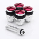 Set of Flat aluminum air valves JR v1 - RED — JR Wheels genuine accessory | OMI Wheels