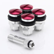Set of Flat aluminum air valves JR v1 - RED — JR Wheels genuine accessory | OMI Wheels