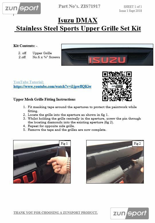 Isuzu DMAX - Upper Grille Set - Black Finish (2017 - )
