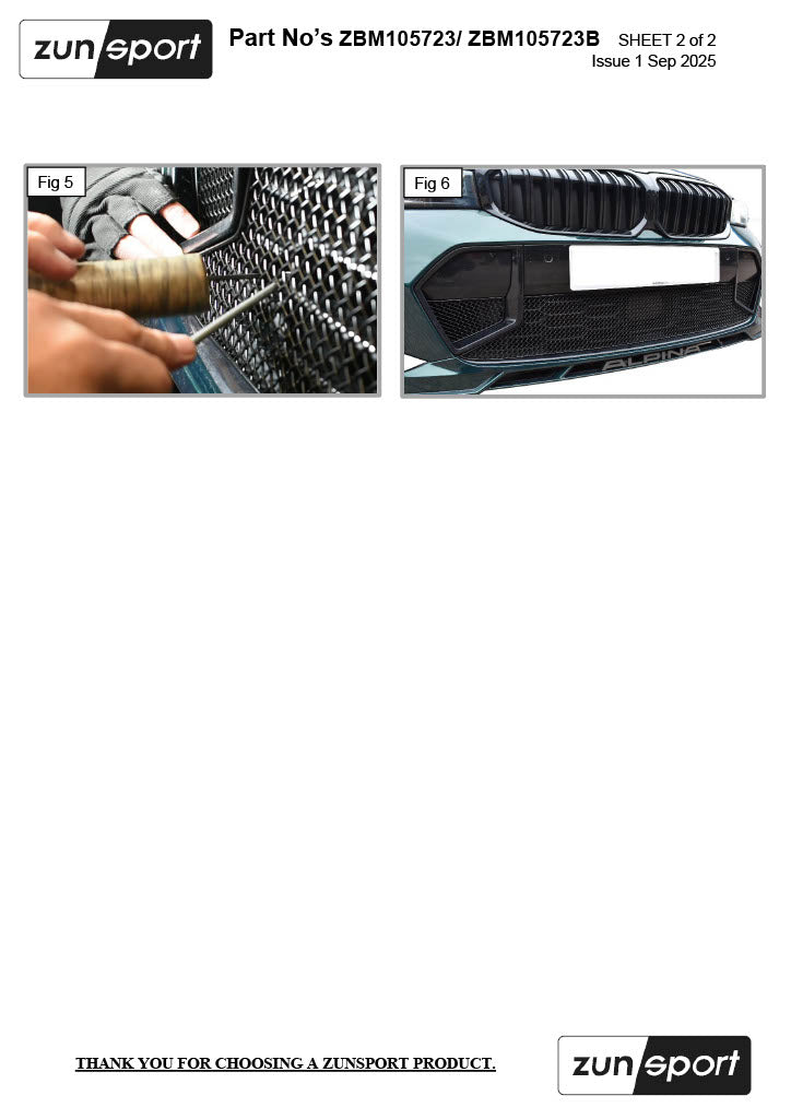 Zunsport Compatible with BMW Alpina B3 Biturbo Front Grille Set (2023 - 2025)