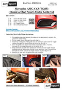 Mercedes AMG C63 (W205) - Outer Grille Set - Silver Finish (2016 - 2018) Omi Grille