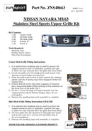 Nissan Navara Upper Grille Set - Silver finish (63 onwards)