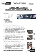 Nissan Navara Upper Grille Set - Silver finish (63 onwards) Omi Grille