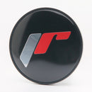 Sticker for Center Cap 087 - Black + Silver/Red Letters — JR Wheels genuine accessory | OMI Wheels