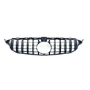 Mercedes C Class W205 AMG GT-R Panamericana Style Front Grille (Without Camera Hole) - Black (2015 - 2018) Omi Grille