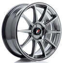 18x75" JR Wheels JR11 Alloy Wheels 4x100 ET30 Hyper Black — Per Wheel