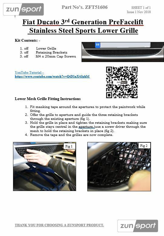 Fiat Ducato/Peugeot Boxer 3rd Gen - Lower Grille - Silver Finish (2006-2013)