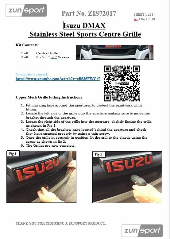 Isuzu DMAX - Centre Grille - Silver Finish (2017 - )