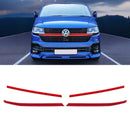 Red Long & Short Upper Grille Trims Kit - VW Transporter T6.1 19-24