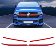 Red Long & Short Upper Grille Trims Kit - VW Transporter T6.1 19-24