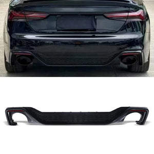 RS5 Style Rear Diffuser Gloss Black - Audi A5 B10 2021+