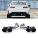 M4 Style Exhaust Tailpipes Gloss Black – BMW 4 Series G22 G23 G26 2019+ OMI ALLOY WHEELS
