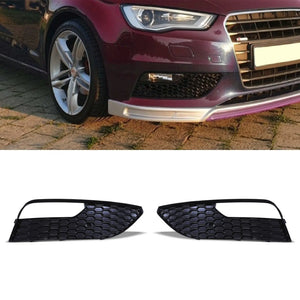 Front RS3 Style Fog Light Surrounds Gloss Black – Audi A3 8V 13-16