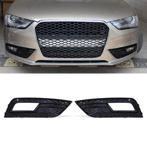 Front RS4 Style Fog Light Surrounds Gloss Black – Audi A4 B8.5 13-16