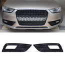 Front RS4 Style Fog Light Surrounds Gloss Black – Audi A4 B8.5 13-16 OMI ALLOY WHEELS