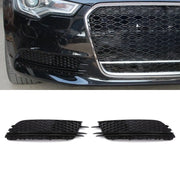 RS6 Style Fog Lamp Covers Grille Gloss Black - Audi A6 C7 4G 2011-2018