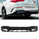 Rear Quad Exit Style Diffuser Gloss Black - Mercedes CLA W118 2019+