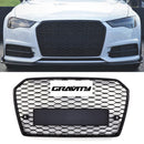 RS6 Style Front Honeycomb Badgeless Grille Black - Audi A6 C7.5 16-18