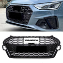 RS4 Style Front Honeycomb Grille Gloss Black - Audi A4 B9.5 2021+