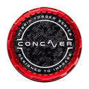 Concaver Premium Center Cap - Forged Carbon - Red Anodized — Concaver genuine accessory | OMI Wheels