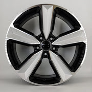 21x9" Audi RS4 Style alloy wheel in black machined, 5x112 - front face