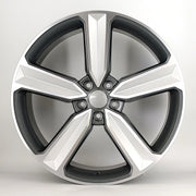 21x9" Audi RS4 Style alloy wheel in gunmetal machined, 5x112 - front face