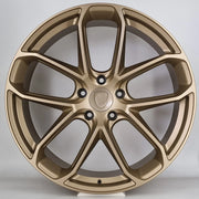 22x9.5" Porsche Porsche Style alloy wheel in gold, 5x130 - front face