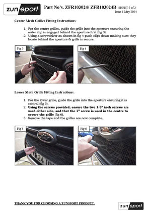Ford Ranger Tremor P703 - Upper Grille Set (2023 to )