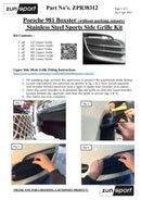 Porsche Boxster 981 - Front Grille Set (Without Parking Sensors) - Silver finish (2012-2016)