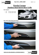 Porsche Cayman 987.1 - Rear Grille Set - Silver finish (2005 to 2009)