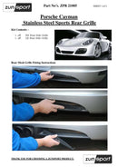 Porsche Cayman 987.1 - Rear Grille Set - Silver finish (2005 to 2009) Omi Grille