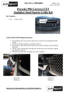 Porsche 996 Carrera GT3 - Front Grille Set - Silver finish (2003 to 2005)