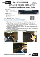 Renault Trafic Gen3 - Lower Grille - Black finish (2014 -) Omi Grille