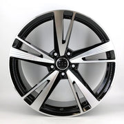 18x8" Audi Audi S3 Style alloy wheel in black machined, 5x112 - front face